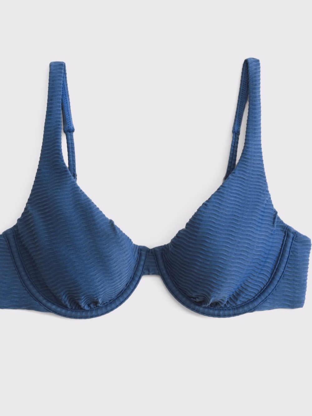 Abercrombie & Fitch High Apex Underwire Bikini Top Size Large Blue NWT Swimwear